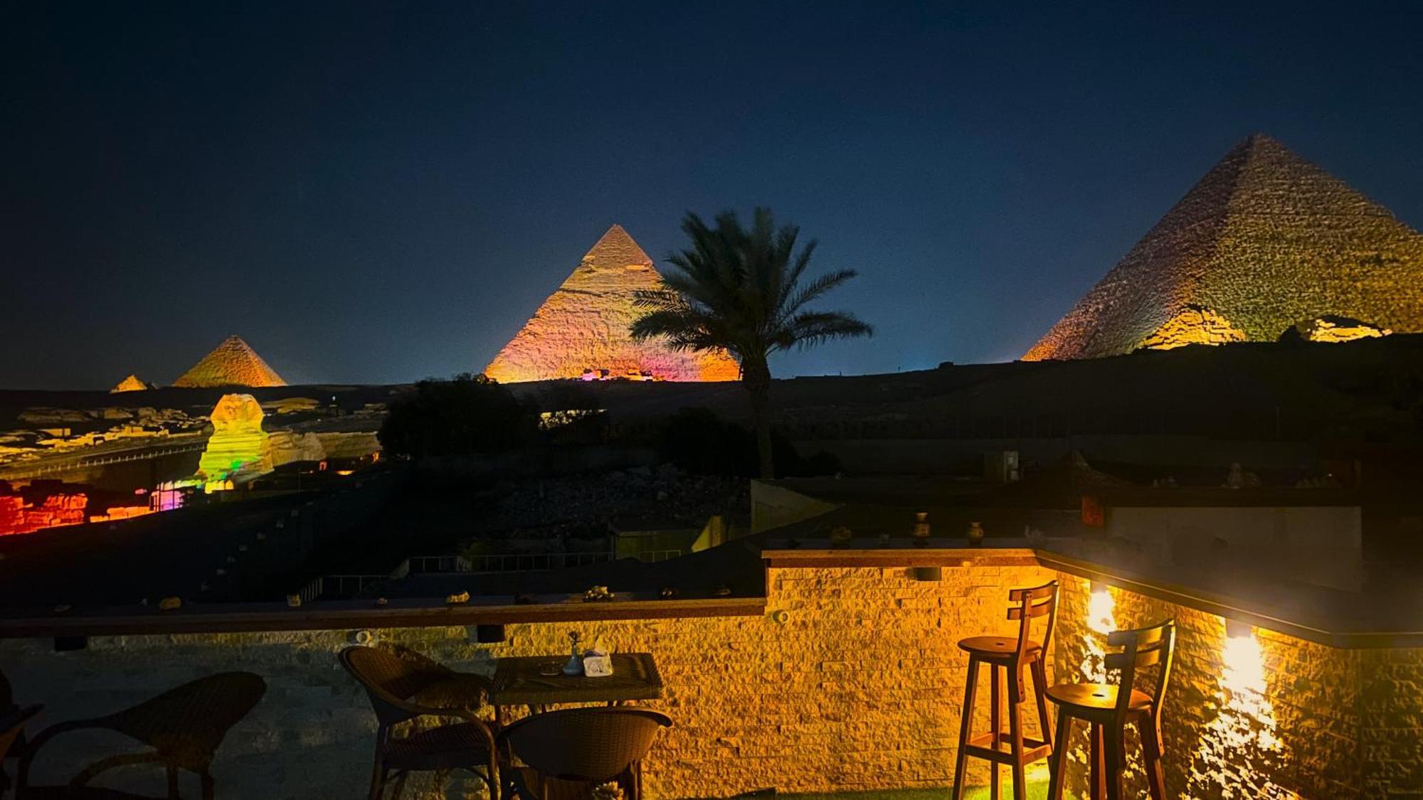 Seven Pyramids Panoramic View Inn Kafret el-Gabal Exterior foto