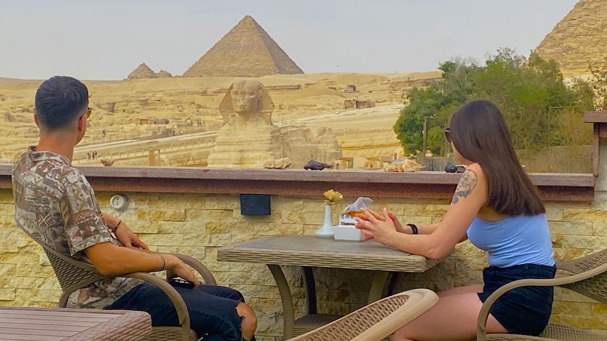Seven Pyramids Panoramic View Inn Kafret el-Gabal Exterior foto